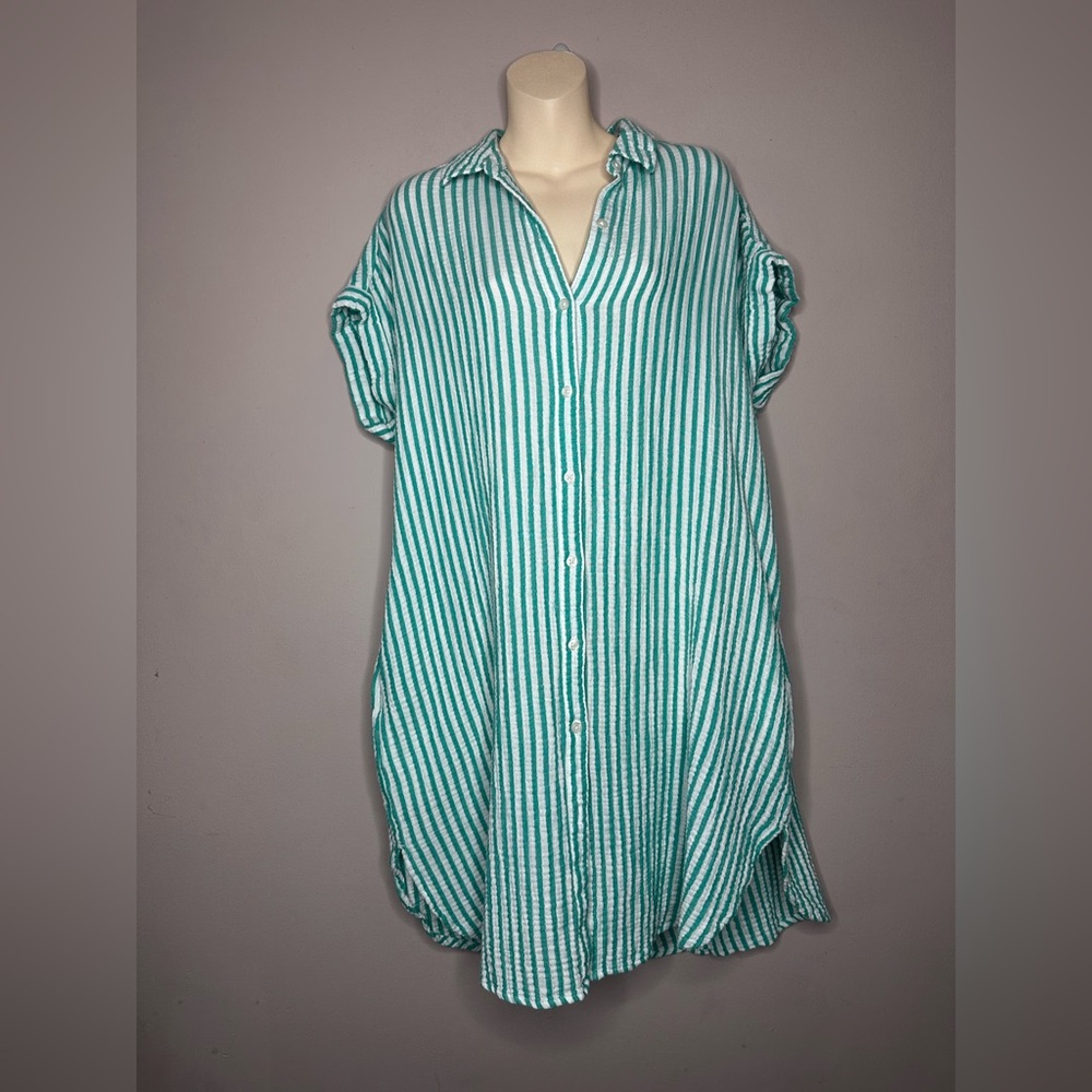 Universal Thread Green Striped Midi Dress